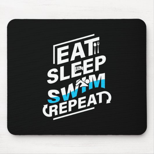 Eat Sleep Swim Muismat (Voorkant)