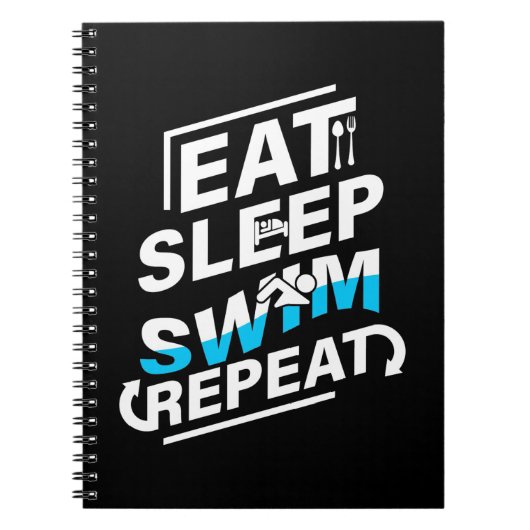 Eat Sleep Swim Notitieboek (Voorkant)