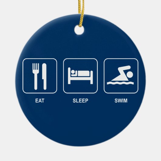 Eat Sleep Swim Ornament (Voorkant)