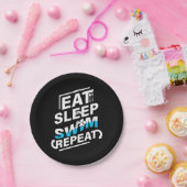 Eat Sleep Swim Papieren Bordje (Feest)