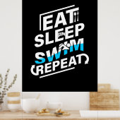 Eat Sleep Swim Poster (Keuken)