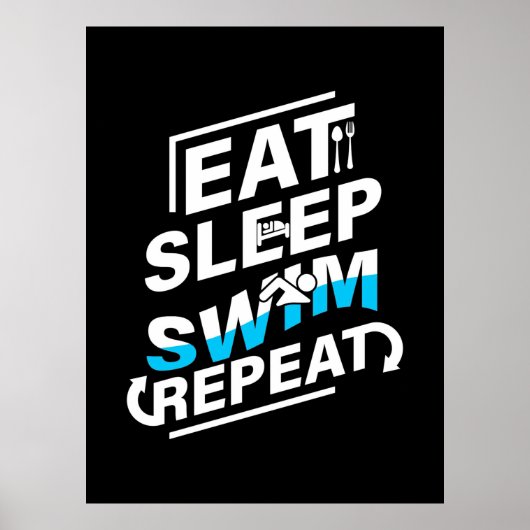 Eat Sleep Swim Poster (Voorkant)