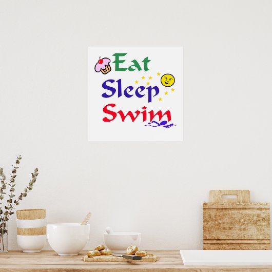 Eat Sleep Swim Poster (Keuken)