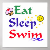 Eat Sleep Swim Poster (Voorkant)