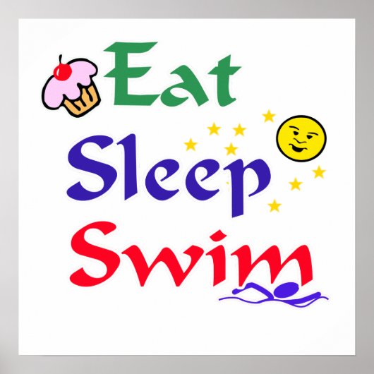 Eat Sleep Swim Poster (Voorkant)