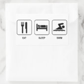 Eat Sleep Swim Rechthoekige Sticker (Tas)