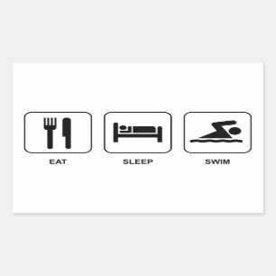 Eat Sleep Swim Rechthoekige Sticker