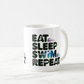 Eat Sleep Swim Repeat - Leuke Mok voor zwemliefheb (Voorkant rechts)