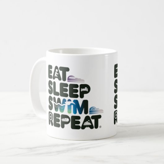 Eat Sleep Swim Repeat - Leuke Mok voor zwemliefheb (Voorkant links)