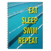 EAT SLEEP SWIM REPEAT notitieboek journal (Voorkant)