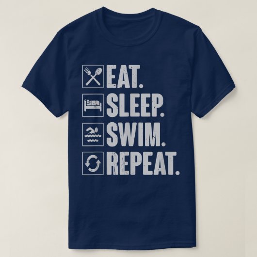 Eat Sleep Swim RepeatSwimming Swimmer Gift  T-shirt (Design voorkant)