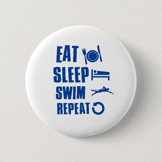 Eat Sleep Swim Ronde Button 5,7 Cm (Voorkant)