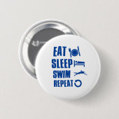 Eat Sleep Swim Ronde Button 5,7 Cm (Voorkant /achterkant)