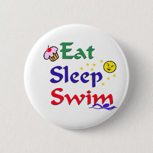 Eat Sleep Swim Ronde Button 5,7 Cm