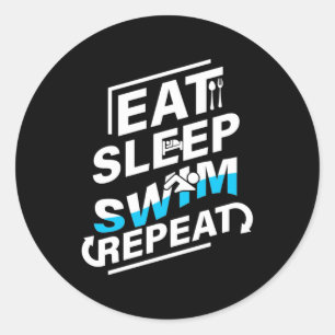 Eat Sleep Swim Ronde Sticker