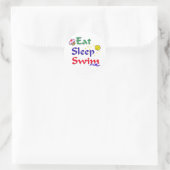 Eat Sleep Swim Ronde Sticker (Tas)