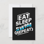 Eat Sleep Swim RSVP Kaartje (Voorkant)