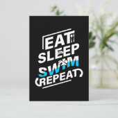 Eat Sleep Swim RSVP Kaartje (Staand voorkant)