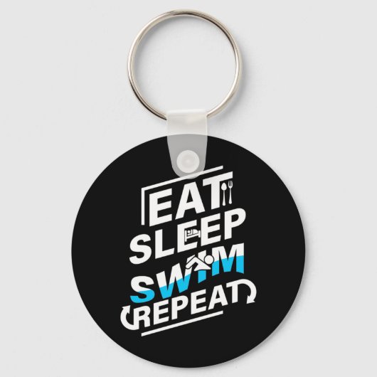 Eat Sleep Swim Sleutelhanger (Voorkant)
