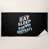 Eat Sleep Swim Strandlaken (Voorkant)