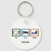 Eat Sleep Swim Team Funny Swimmer Sleutelhanger (Achterkant)