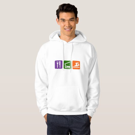 Eat Sleep Swimming Hoodie (Voorkant volledig)
