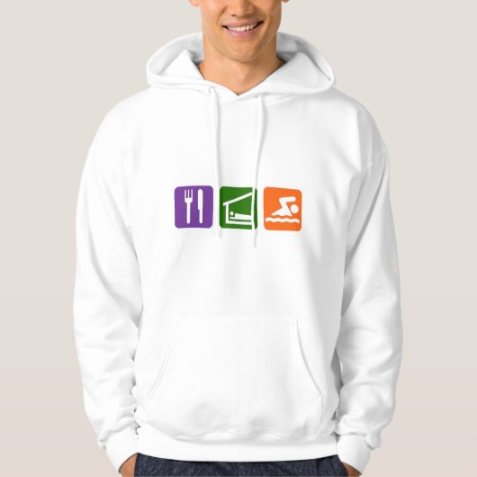 Eat Sleep Swimming Hoodie (Voorkant)