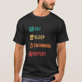Eat, sleep, swimming, repeat with tick check boxes t-shirt (Voorkant)