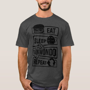 Eat Sleep Taekwondo Herhaal Martial Arts Martial A T-shirt