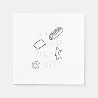 Eat Sleep Tai Chi Herhaal Gift Idee Servet