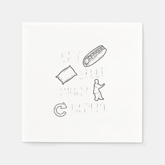 Eat Sleep Tai Chi Herhaal Gift Idee Servet (Voorkant)