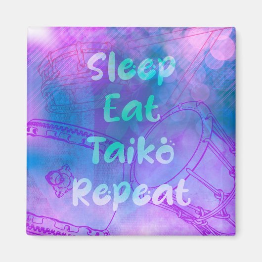 Eat sleep taiko repeat magneet (Voorkant)