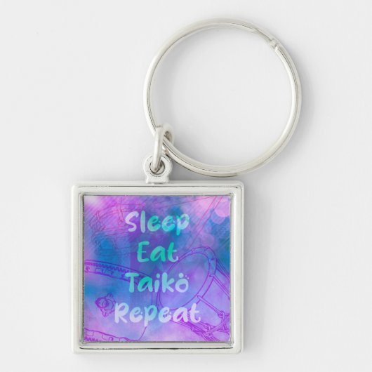 Eat sleep taiko repeat sleutelhanger (Voorkant)