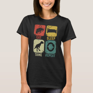 Eat Sleep Tame Herhaal Dinosaur gaming geek gamer T-shirt