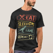 Eat Sleep Tame Repeat Dinosaur T-shirt (Voorkant)