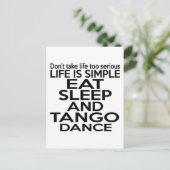 EAT SLEEP TANGO BRIEFKAART (Staand voorkant)