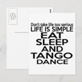 EAT SLEEP TANGO BRIEFKAART (Voorkant / Achterkant)