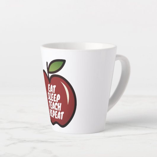 Eat Sleep Teach Herhaal cadeau mok voor schoollera (Rechterhoek)