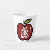 Eat Sleep Teach Herhaal cadeau mok voor schoollera (Voorkant)