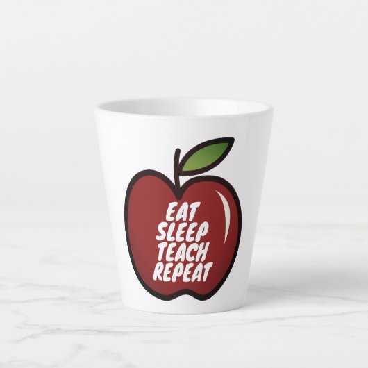 Eat Sleep Teach Herhaal cadeau mok voor schoollera (Voorkant)