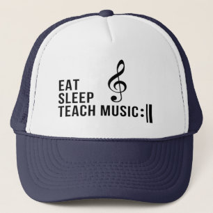 Eat Sleep Teach Music Herhaal Music Humor Trucker Pet