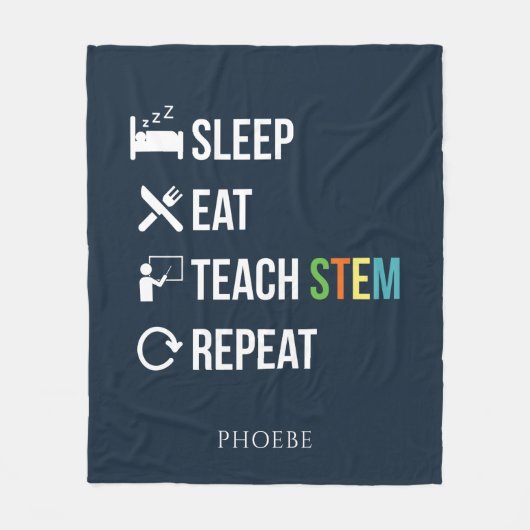 Eat Sleep Teach STEM Science Teacher Fleece Deken (Voorkant)