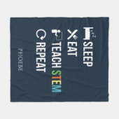 Eat Sleep Teach STEM Science Teacher Fleece Deken (Voorkant (Horizontaal))