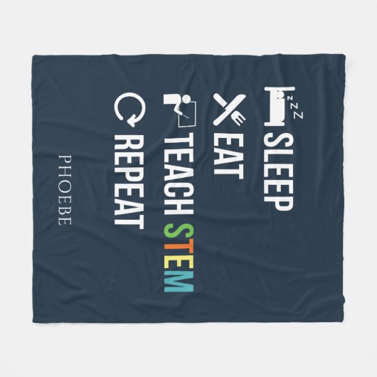 Eat Sleep Teach STEM Science Teacher Fleece Deken (Voorkant (Horizontaal))