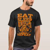 Eat Sleep Technical Divers Reademther Herhalen T-shirt (Voorkant)