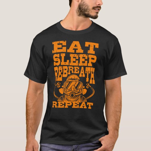 Eat Sleep Technical Divers Reademther Herhalen T-shirt (Voorkant)