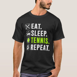 Eat Sleep Tennis Herhaal grappige tennisspeler T-shirt