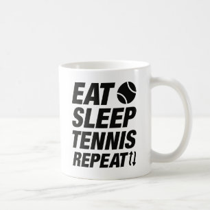 Eat Sleep Tennis Herhalen Koffiemok