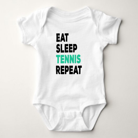 Eat Sleep Tennis Herhalen Romper (Voorkant)