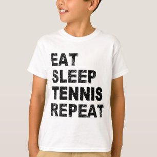 Eat Sleep Tennis Herhalen T-shirt